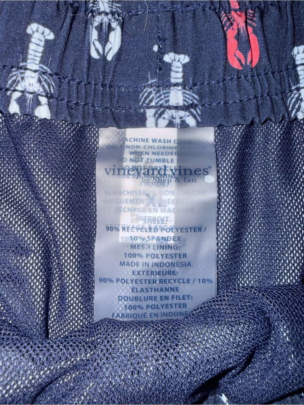 Vineyard Vines Navy Lobster-Print Swim Trunks
